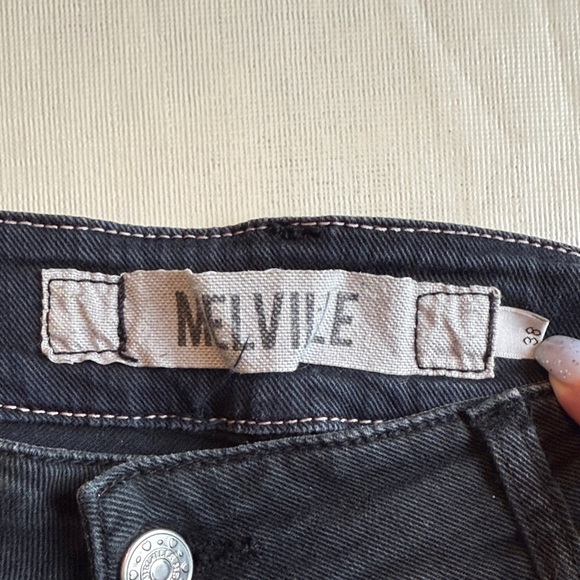 Brandy Melville Women's Frayed Hem Black Distressed Cutoff Jean Shorts Size 38 - Picture 2 of 11